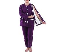 TYBGAU Boutique UK Camici Invernali in Cotone Spesso for pazienti, Pigiama Post-operatorio con Strappo for pazienti allettati e Anziani(M)
