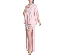 TYBGAU Boutique UK Pigiama da Donna for pazienti allettati, Indumenti infermieristici a Maniche Lunghe strappabili for la Cura e Il Recupero delle fratture(Roze,2XL)