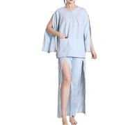TYBGAU Boutique UK Pigiama da Donna for pazienti allettati, Indumenti infermieristici a Maniche Lunghe strappabili for la Cura e Il Recupero delle fratture(Blauw,M)