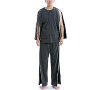 TYBGAU Boutique UK Set di Pigiami Spessi for pazienti, Abiti for Infermieri, Camicie Post-operatorie alla Spalla e Pantaloni strappabili for l'assistenza alle Persone costrette a Letto(Grey,2XL)