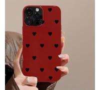 Tybiky Compatibile con iPhone 11 Pro Custodia Polka Dots Classic Minimalist Cover Jelly Soft Silicone TPU Shell Pois Fiori Cuore Custodia Protettiva Antiurto Glitter Design Case,Red Heart