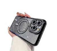 Tybiky Custodia compatibile con iPhone 12 Pro Max, con strass gradienti di colore, Mag-Safe, graziosa custodia magnetica in morbido TPU, antiurto, protezione per fotocamera per ragazze e donne, colore