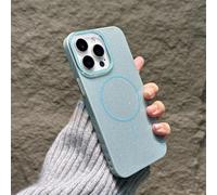 Tybiky Custodia glitterata per iPhone 16, con chiusura magnetica galvanizzata, trasparente, leggera, sottile, in TPU + PC, con strass, bordo morbido, cerchio magnetico integrato, per donne e ragazze