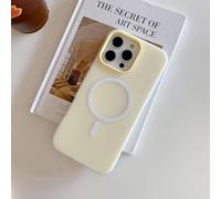 Tybiky Custodia magnetica compatibile con iPhone 11 2 in 1 in morbido TPU + PC, supporta la ricarica magnetica in silicone liquido, retro sottile e resistente agli urti, colore giallo