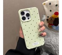 Tybiky Custodia opaca compatibile con iPhone 17, motivo a pois alla moda, graziosa custodia protettiva a pois in morbido silicone TPU, protezione per fotocamera per donne e ragazze, verde
