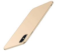 Tybiky - Custodia per iPhone XS, iPhone X, custodia protettiva opaca in policarbonato, ultra sottile, minimalista, antiurto, antigraffio, cover, colore oro