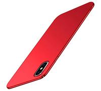 Tybiky - Custodia per iPhone XS Max, custodia protettiva opaca in policarbonato, ultra sottile, minimalista, antiurto, antigraffio, cover, colore rosso