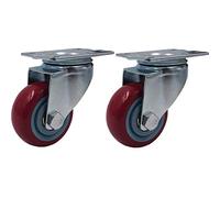 TYBOPHQJ Ruote girevoli a Piastra da 3 Pollici, Tipo Medio, in PU, universali, con Doppio Cuscinetto, indossabili, Mute, carico 100 kg/pz. Ruote industriali for Uso Multiplo