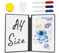 TYBYBB Lavagna bianca piccola, 24 x 16,5 cm, lavabile, formato A5, con 3 penne, 1 spugna per lavagna bianca e 1 panno per lavagna bianca, per appunti, elenchi, promemoria