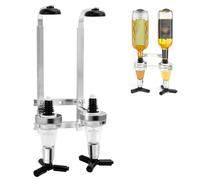 TYBYBB Portabottiglie da parete per 2 bottiglie, dispenser a doppia testa, in lega di alluminio, per famiglie, bar, amanti del barista