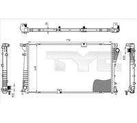 TYC 725-0045 Radiatore motore per OPEL Vivaro A Kastenwagen (X83)