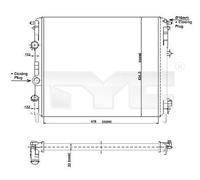 TYC 728-0010 Radiatore motore per RENAULT CLIO II (BB0/1/2, CB0/1/2) KANGOO