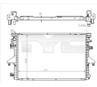 TYC 737-0069 Radiatore, Raffreddamento motore per VW