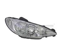 TYC Fanale Faro Destra per Peugeot 206 Cc 2D 2A/C 2E / K.