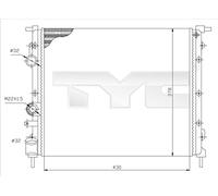 TYC Radiatore motore Grupo Rafredamento Radiatore Rafredamento Motore Larghezza della rete 378mm Lunghezza della rete 430mm Profondità della rete 23mm 728-0026