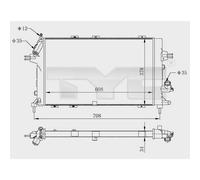 TYC Radiatore Motore Per Opel Zafira B A05 1.9 CDTi Astra H Caravan L35