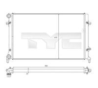 Radiatore Alette di raffreddamento montate meccanicamente 702-0025 TYC per VW