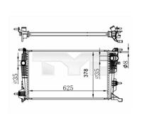 TYC Radiatore Raffreddamento Del Motore Adatto per Renault Scénic III JZ0 1 1.5