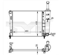 TYC Radiatore Raffreddamento Del Motore Ventola per Fiat 500 C 312 1.2 Ford Ka