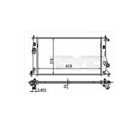 Radiatore Alette di raffreddamento saldate 720-0012 TYC per MAZDA 5