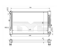 TYC Radiatore Raffreddamento Motore per Audi A6 Avant 4B C5 2.4 VW Passat 3B3