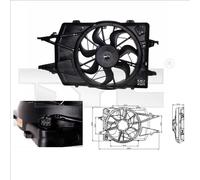 TYC Ventola Raffreddamento Del Motore Ventola per Ford Fuoco Torneo 1.6 16V 1.8