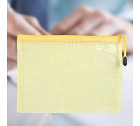 TYCIONG Borse con Cerniera Impermeabili e Durevoli, Facile Classificazione dei Documenti per Forniture per Ufficio, Buste per Documenti in Plastica A5 da 12 Pezzi per Ufficio Domestico (Giallo)