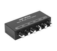 TYCIONG Distributore Mixer Stereo Controllo del Suono Chiaro Ideale per PC Microfono Chitarra Tastiera Alluminio Amplificazione 5X 2 Ingressi 4 Uscite per L'installazione in Studio Musicale
