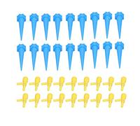 TYCIONG Picchi Autoirriganti, Dispositivi di Irrigazione Automatica per Piante da 18 Pezzi con Valvola di Controllo Regolabile, per Piante in Vaso da Interno Ed Esterno Fiori Verdure (Blu)