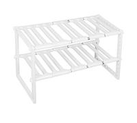 TYCIONG Scaffale Portaoggetti a 2 Livelli, Scaffale Retrattile per e Bagno con Doppi Strati Regolabili, per Armadietto Lavello, Libreria, Scarpiera