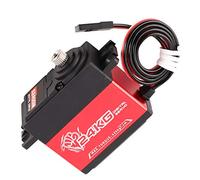 TYCIONG Servo RC con Ingranaggio in Metallo Ad Alta Efficienza da 24 Kg per Robot per Barche per Auto RC 1/8 1/10, Rosso,6x1,5x0,8 Pollici, con 5 Bracci Servo