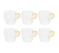 TYCIONG Set di Tazze da tè in Vetro Eleganti e Resistenti Al Calore per L'home Office, Strumenti da tè da 6 Pezzi per gli Amanti del