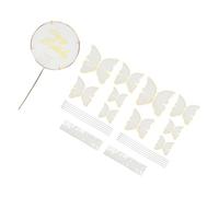 TYCIONG Set di Toppers per Torta con Farfalle 3D Colorate per Decorazioni per Feste di Compleanno, Matrimoni, Facili da Usare, 30 Carte, 30 Aste di Metallo (Bianco)