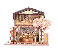 TYCIONG Squisito modello fai da te Sushi Shop in legno con luce LED, progetto ideale per promuovere la creatività, 22,6 x 17,5 x 19,6 cm