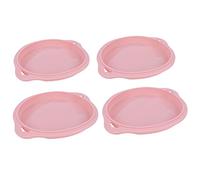 TYCIONG Stampo per Torta a Strati Antiaderente in Silicone da 4 Pezzi, Strumento per Cuocere il Pane, per Feste in Famiglia, Resistenza Alle Alte Temperature, Forma Rotonda Rosa da 5,7 Pollici e 7,