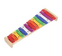 TYCIONG Strumento Xilofono con 15 Note Chiave, Sicuro da Usare per i Bambini, Migliora la Concentrazione, Stimola il Talento Musicale, Adatto a Bambini Dai 3 Anni in su, Pino e Alluminio 15,4x1,4