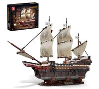 TYCOLE Nave Pirata in Mattoncini, Set con 4 LED, Mayflower, 2076 Pezzi | Modello da Collezione, Base Espositiva, Arredo Casa e Ufficio, Regalo Compleanno e Natale per Adulti, Ragazzi e Bambini 6+