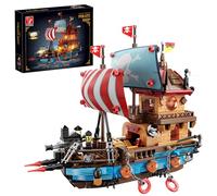 TYCOLE Set di blocchi per costruire navi pirata con luci, 916 pezzi di giocattoli per costruire barche, modello di giocattoli pirata, regalo di compleanno per adulti, bambini e ragazzi