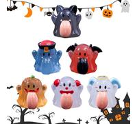 TyCylKu Fantasmi decorativi per la casa, 6 pezzi, decorazione luminosa per auto per il buio, divertente statua in resina con grande design per Halloween, auto, scrivania, interni ed esterni