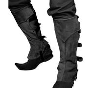 TyCylKu Renaissance - Copriscarpe per stivali, stile vintage, regolabili, accessorio per costume di Halloween, per cosplay, spettacoli sul palcoscenico, foto della scuola rinascimentale, Nero , A