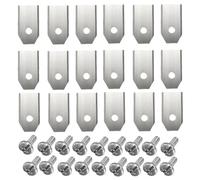 TYDHGSE 18/30 Pezzi Lama di Taglio for Tosaerba Lama di Ricambio for Tosaerba in Acciaio Inossidabile (Come Mostrato in Figura)(18PCS Silver)