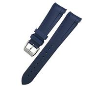 TYEMLM Cinturino in gomma siliconica con estremità curva 22 mm 20 mm per cinturino Tudor Black Bay 41 mm Pelagos 42 mm 1958 blu sportivo, 22mm, Acetato, Non pietra preziosa