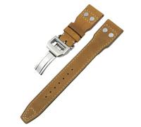 TYEMLM Cinturino in vera pelle di vitello spessa 20 mm 21 mm 22 mm per IWC Big PILOT Spitfire IW5009 IW3777 rivetti cinturino in pelle bovina strumento, 22mm, Acetato, Non pietra preziosa