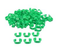 Tyenaza 100 Pezzi Bande di Gambe di Pollo, da 20 mm da 001 a 100 Tag di Gambe di identificazione del pollame numerate per Pulcini Anatre piccioni (Verde)