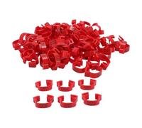 Tyenaza 100 Pezzi Bande di Gambe di Pollo, da 20 mm da 001 a 100 Tag di Gambe di identificazione del pollame numerate per Pulcini Anatre piccioni (Rosso)