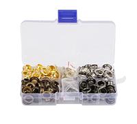 Tyenaza 140 Set Kit di Occhielli Passacavo in Ottone, 5/16"(8 Mm) Accessori per Abiti Artigianali per Scarpe, Nuclei di Perline, Pelle, Strumento di Supporto in Tela