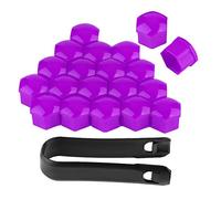 Tyenaza 20 Pezzi 17mm Universale Tappo a Vite Ruota, Tappi Copridado Ruota, Copri Dadi Bullone Ruota, Coperchio di Protezione del Dado Esagonale del Pneumatico con Strumento di Rimozione (Viola)