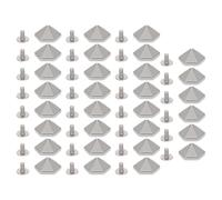 Tyenaza 30 set esagonale rivetto a punta, 15mm in lega di zinco 6mm con traversata posteriore rivetto per borsa abbigliamento da scarpe (Silver)