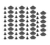 Tyenaza 30 set esagonale rivetto a punta, 15mm in lega di zinco 6mm con traversata posteriore rivetto per borsa abbigliamento da scarpe (Silver Black)