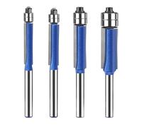 Tyenaza 4 Pezzi Frese per Legno con Taglienti Diritti, Codolo da 6 mm con Top End Cuscinetto - Diametro 1/4" 5/16" 3/8" 1/2"